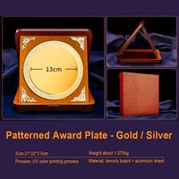 Commémorative personnalisée de haute qualité, médaille vierge incrustée or et argent prix support en bois plaque de récompense d'affaires avec boîte/