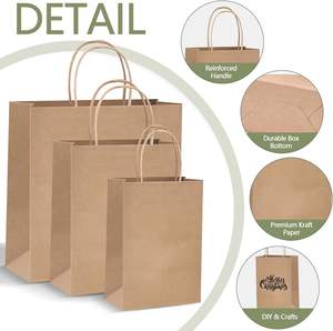 Sacs en papier kraft personnalisés avec logo, cadeaux promotionnels, articles <span class=keywords><strong>de</strong></span> fête, recyclables, pour hommes et femmes, grand sac <span class=keywords><strong>de</strong></span> 45 cm - Product Image 2