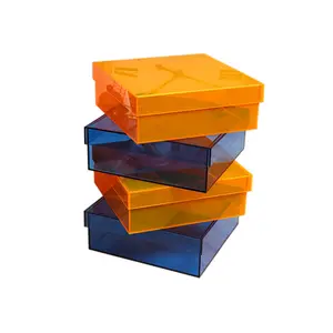 एक्रिलिक रंग बॉक्स उपहार सजावट बॉक्स फैशन फ्लोरोसेंट multifunctional डेस्कटॉप आयोजक एक्रिलिक ढक्कन के साथ भंडारण बॉक्स