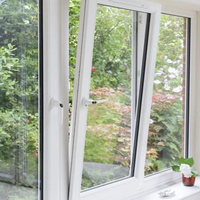 Diseño de alta calidad Interior Oficina Pequeño Sótano Pvc Perfil Ventana Upvc Ventanas abatibles