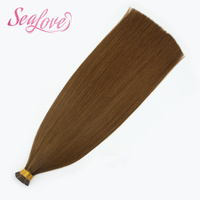 Extensions de cheveux I-Tip de qualité salon, cheveux russes Remy, cheveux indiens bruts, kératine russe, extensions I-Tip, 100% cheveux humains vierges