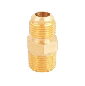 Buisfitting 3/8 Inch Flare X 3/8 Inch Man Npt Messing Half-Union Gas Adapter 3/8 ''Mannelijke Flare To 3/8'' Npt Propaan Fittingen