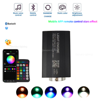 Kit d'éclairage à fibres optiques LED RGBW Mini 16W, kits d'éclairage à fibres optiques, télécommande sonore, contrôle par application, DC12V, 2m, 300 pièces, 0,75 mm pour le toit de la voiture