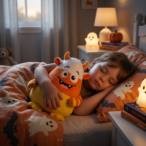 Peluche de Monstruo de Halloween Personalizado con Colores de Maíz Dulce y Cuernos, para Niños, Compañero para la Hora de Dormir y Regalo Festivo - Product Image 1