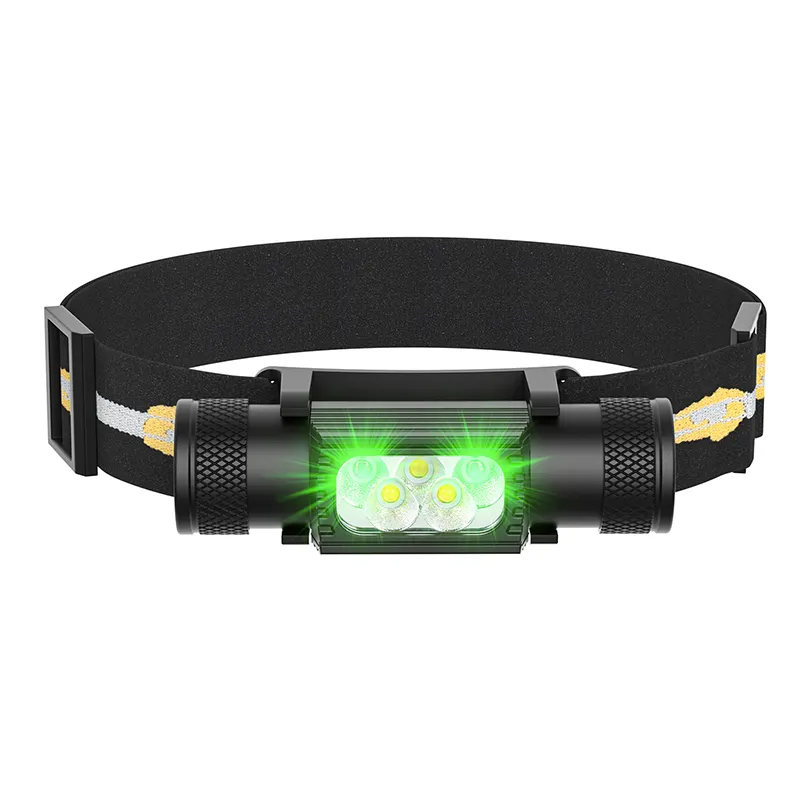 8 Modes Multifunction Sport Torch Light Double LED Rechargeable Headlight Waterproof Headlamps for Running