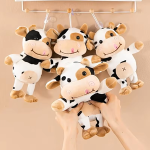 4 piezas de juguetes de peluche de vaca de dibujos animados, juguetes de peluche, juguetes de peluche de vaca, juguetes de peluche bonitos, adornos - Product Image 3