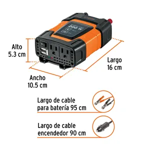 อินเวอร์เตอร์แปลงไฟ 200W รุ่น BOX 1 พร้อมพอร์ต USB ยี่ห้อ TRUPER - Product Image 2