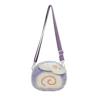 Sac à dos en peluche en forme de gâteau roulé suisse, mignon et très esthétique, avec fermeture éclair, idéal pour écouteurs, best-seller