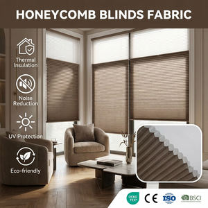 Stores en tissu alvéolé 100 % polyester de qualité supérieure, modernes, écologiques, imperméables et filtrant la lumière pour fenêtres - Product Image 1
