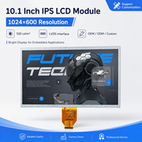 Modul Layar LCD TFT IPS 10,1 Inci Kustom OEM 1024x600 LVDS 500 Cd/m² Kecerahan Tinggi untuk Peralatan HMI Industri