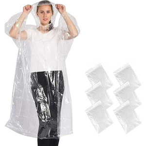 Poncho de pluie jetable pour adulte, en PE, avec capuche, taille unique, pour la randonnée, le camping et les activités de plein air - Product Image 1