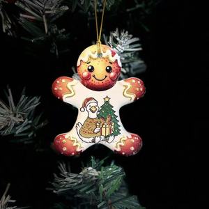 Adornos Navideños <span class=keywords><strong>de</strong></span> Cerámica UV <span class=keywords><strong>Pintados</strong></span> a Mano <span class=keywords><strong>de</strong></span> Lujo, Copos <span class=keywords><strong>de</strong></span> Nieve, Amor, Papá Noel, Dulces, Colgante, Bola Decorativa Irrompible - Product Image 4
