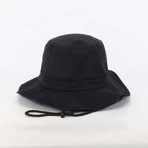 Casquette de plage en polyester à séchage rapide avec broderie Gorras réglable de haute qualité personnalisée, chapeau seau en gros avec ficelle à large bord de pêcheur - Product Image 5