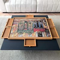 Table de Puzzle en bois Table de Puzzle Portable adulte Table de Puzzle rotative Lazy Susan avec tiroirs