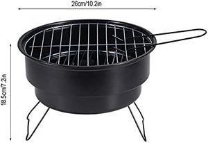 <b>Small</b> Outdoor Charcoal Grill Trolley Foldable Portable Anti-Rust Non-Stick Detachable High Quality Round Rack Home BBQ Grill - Product Image 2