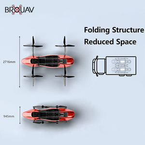 BROUAV ยานยนต์ไฟฟ้าอัลตร้าไลท์ EVTOL สีแดง แบบที่นั่งเดี่ยว สำหรับการขนส่งทางอากาศในเมือง - Product Image 3