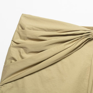 SHENZHU <span class=keywords><strong>Jupe</strong></span> <span class=keywords><strong>Mini</strong></span> Femme <span class=keywords><strong>Été</strong></span> 2026 Nouvelle Collection Chic Tendance en Polyester avec Ceinture Unie Décontractée Taille Haute à Lacets Jupes Féminines Mujer - Product Image 3