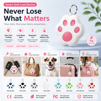 Traceur intelligent en forme de patte mignonne compatible avec Apple Find My, recherche bidirectionnelle, balise sans fil, localisateur étanche pour chien, chat, clés