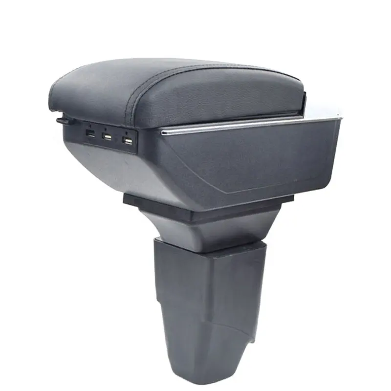 Vtear PEUGEOT 206 207 için kol dayama deri USB arayüzü saklama kutusu kırmızı iplik araba-styling iç ABS kol dayanağı aksesuarları