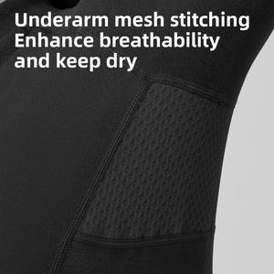 ROCKBROS-Maillot de cyclisme pour femme automne-<span class=keywords><strong>hiver</strong></span> en velours, <span class=keywords><strong>sous</strong></span>-vêtement thermique à manches longues, haut chaud pour vélo de route et de montagne - Product Image 3