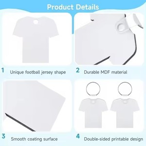 MDF Double-Sided Heat Transfer Football T-<strong>shirt</strong> Key Chains Sublimation Printable Blank Keychains Photo <strong>Frame</strong> - Product Image 5