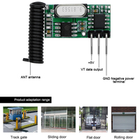 Module de réception superhétérodyne 315/433 MHz à décodage automatique, code d'apprentissage, certifié CE, distance de contrôle de 50 à 100 m pour la maison