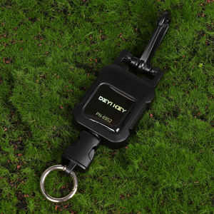 Karabina ile 2024 açık rozet makarası siyah halat makara anahtarlık rozet tutucu - Product Image 1