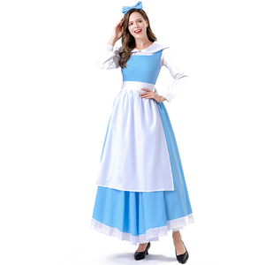 Halloween Adulte Dames Cosplay Manor Maid Costume Party Maid Dress Belle Bleu Tablier Cosplay Costume Set - Product Image 2