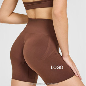 <span class=keywords><strong>Shorts</strong></span> Deportivos de Cintura Alta para Mujer, con Logotipo OEM, Elastano, Nailon, Sin Costuras, Ventilados, para Correr, Gimnasio, Yoga, Personalizados - Product Image 4