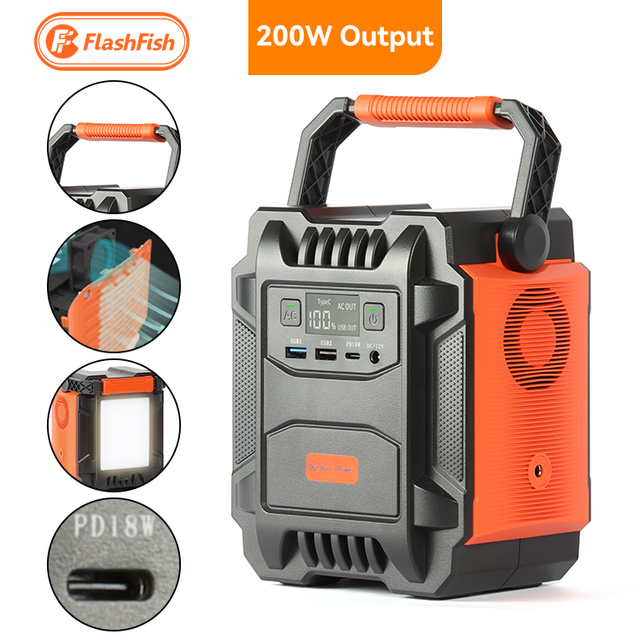 200W Lithium Backup 172WH 400W Peak Power Rechargeable Battery Storage Solar Generator Portable Home Use Power Station