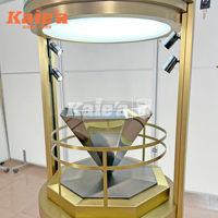 Vitrine de présentation de bijoux en acier inoxydable pour comptoir, présentoir de luxe pour bijoux, vitrine de centre commercial