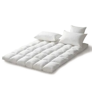 bed mattress topper Bedding set hotel white goose down feather three layer mattress topper bed