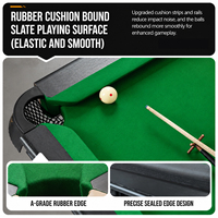 9ft Chinesischer 8-Ball Billardtisch aus Massivholz, 45mm Schieferplatte, 6 Beine, 500KG, Importiert, CE, OEM, Großhandel mit Zubehör