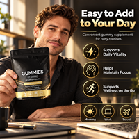 Gummies de Shilajit en gros sous marque privée avec Ashwagandha, 60 unités, pour la vitalité quotidienne des hommes, complément alimentaire OEM&ODM