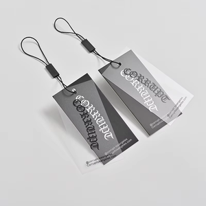 Luxury 800gsm Black Cardboard Hang Tags Custom Embossed Clothing Labels for Garments Eco-Friendly-Use on Bags and Shoes