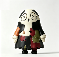 Figurine de collection statique vintage OEM en vinyle, style patchwork, motif fantôme vaudou, yeux en X, thème Halloween, vente en gros usine Chine