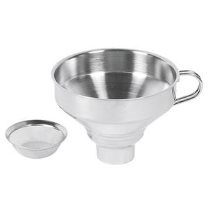 Entonnoir en acier inoxydable avec tamis, diamètre 9 cm, 13 cm, pour usage en cuisine - Product Image 1