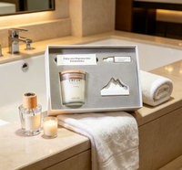 Coffret Cadeau Bougie Parfumée de Thanksgiving Parfum Montagne, Diffuseur Solide et Ensemble d'Huiles Essentielles Premium Longue Durée