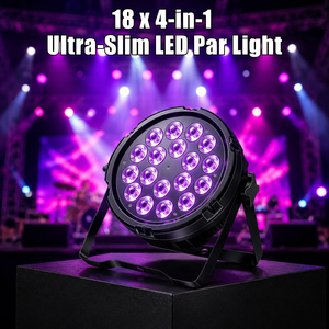 Luz LED Par RGBW 4 en 1 <span class=keywords><strong>de</strong></span> 18x10W, Súper Brillante, DMX512, Silenciosa, CRI90, 25 Haces, para DJ, Discoteca, Club Nocturno, Bar, Fiesta, Escenario - Product Image 2