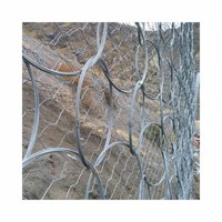 Système de protection des pentes par cordes en maille tissée simple anti-chute de pierres avec service de découpe pour la protection des pentes