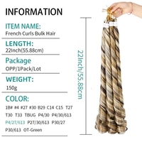 Extensions de Cheveux à Boucles Françaises Synthétiques, Style Poney Vague Lâche, Spirales au Crochet pour Tresses Frisées