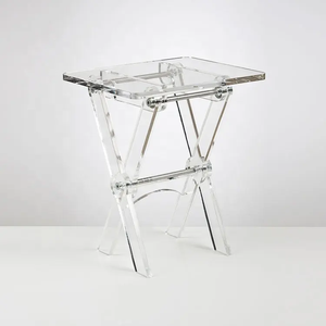 Table d'appoint fantaisie en plexiglas personnalisée, style moderne et simple, forme carrée, table basse pliante en acrylique transparent - Product Image 6