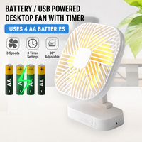 USB Tragbarer Mini-Handy-Ventilator EU-Stecker ABS-Material 3 Geschwindigkeiten 360 Grad Verstellbar Leise für Zimmer- und Campingnutzung