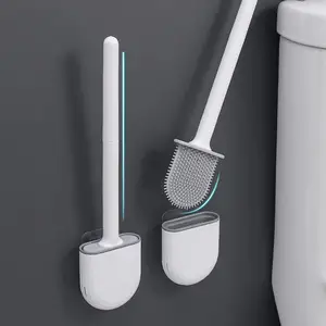Scopino per wc con manico lungo in acciaio inossidabile con Set di supporti ad asciugatura rapida per il bagno