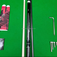 Queue de billard Premium ZENI XM en bois d'érable avec incrustation en fibre de carbone, joint central extensible, poignée en cuir, embouts de 12,2 mm/12,5 mm