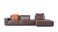 Canapé segmenté en L en tissu technique moderne, revêtement en cuir synthétique inclinable, ensemble de meubles de salon pour la maison ou l'hôtel