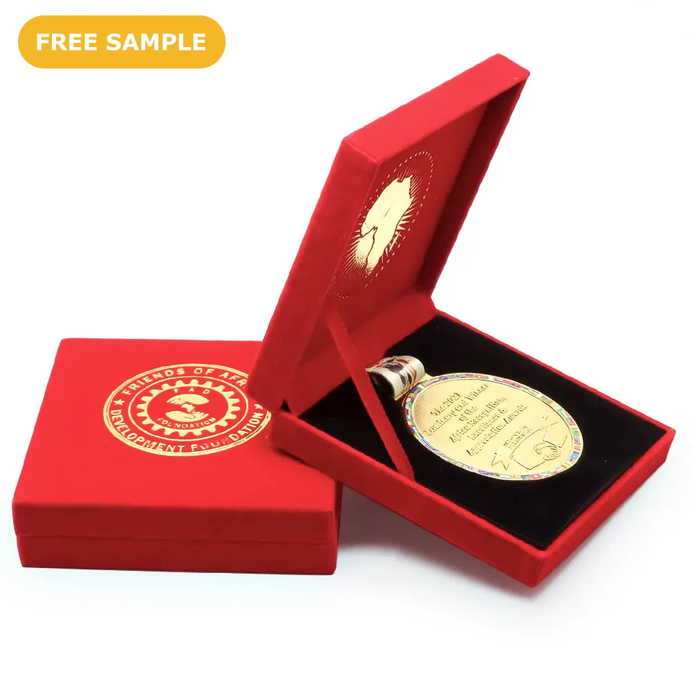 Factory Wholesale Custom Metal Award Medallion Medal With Box