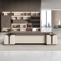 Ensemble de chaise de bureau de direction Boss avec matériau en bois Design minimaliste moderne Mobilier commercial