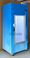Armoire à glaçons verticale professionnelle d'extérieur, système de refroidissement rapide numérique à température unique, dégivrage automatique, double tension