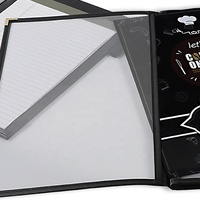 Menu de café en format A4, couverture plate, 3 pages, 6 vues, reliure cousue de haute qualité en PU+PVC de Yimi